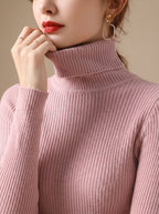 Women's Stretch Ribbed Turtleneck Top | Haverleigh_2