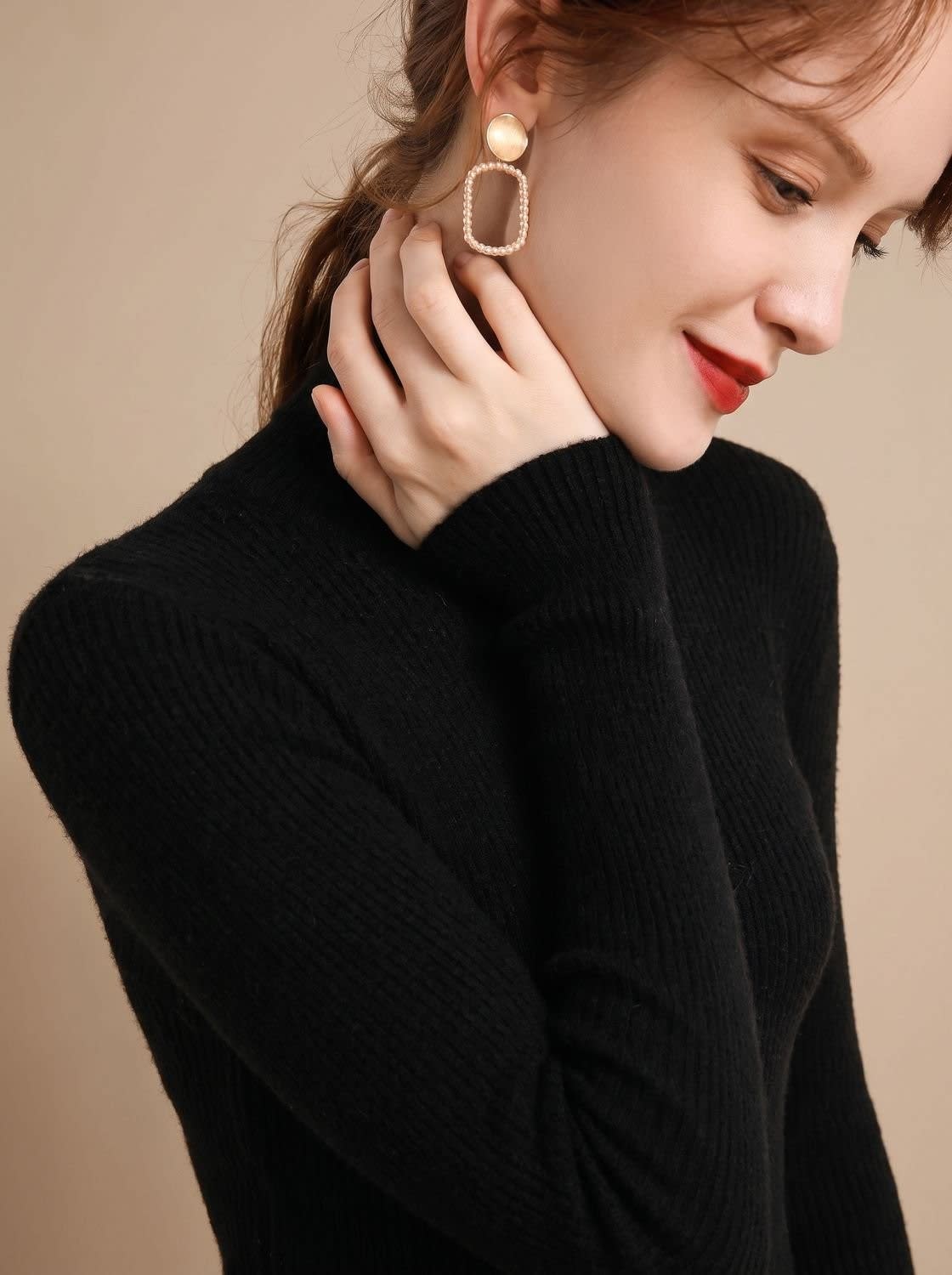 Women's Stretch Ribbed Turtleneck Top | Haverleigh_20