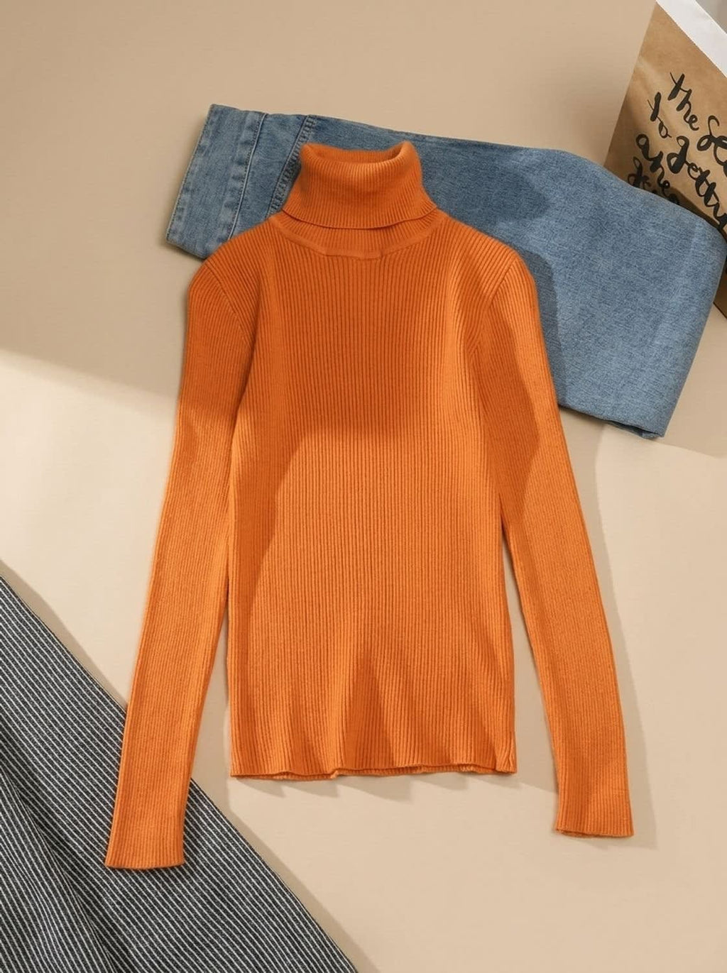 Women's Stretch Ribbed Turtleneck Top | Haverleigh_21