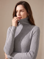 Women's Stretch Ribbed Turtleneck Top | Haverleigh_3