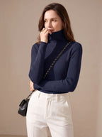 Women's Stretch Ribbed Turtleneck Top | Haverleigh_6