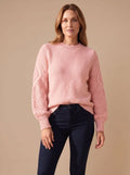 Women's Cable Knit Lantern Sleeve Sweater | Merecroft_2