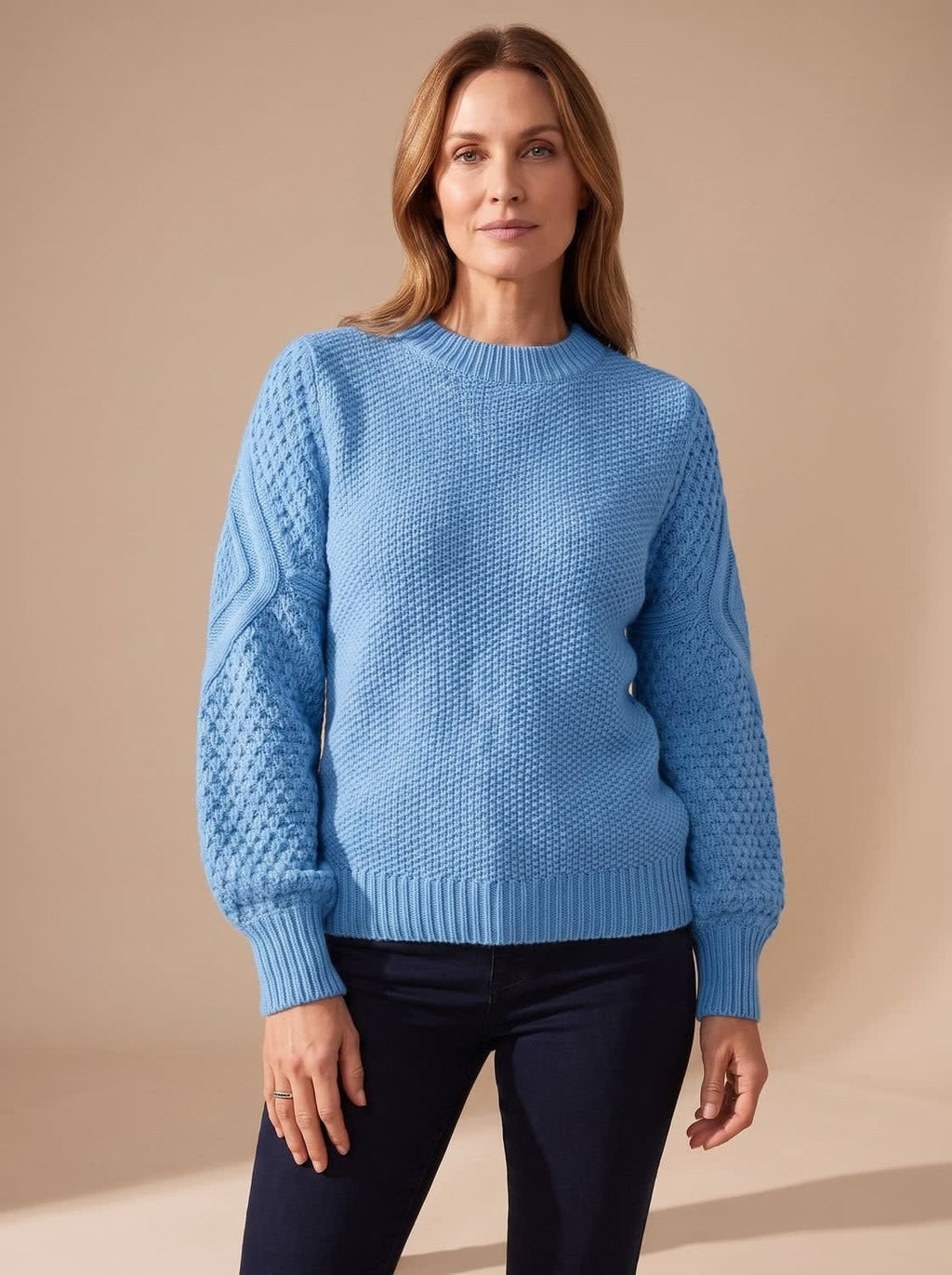 Women's Cable Knit Lantern Sleeve Sweater | Merecroft_7