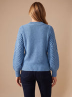 Women's Cable Knit Lantern Sleeve Sweater | Merecroft_8