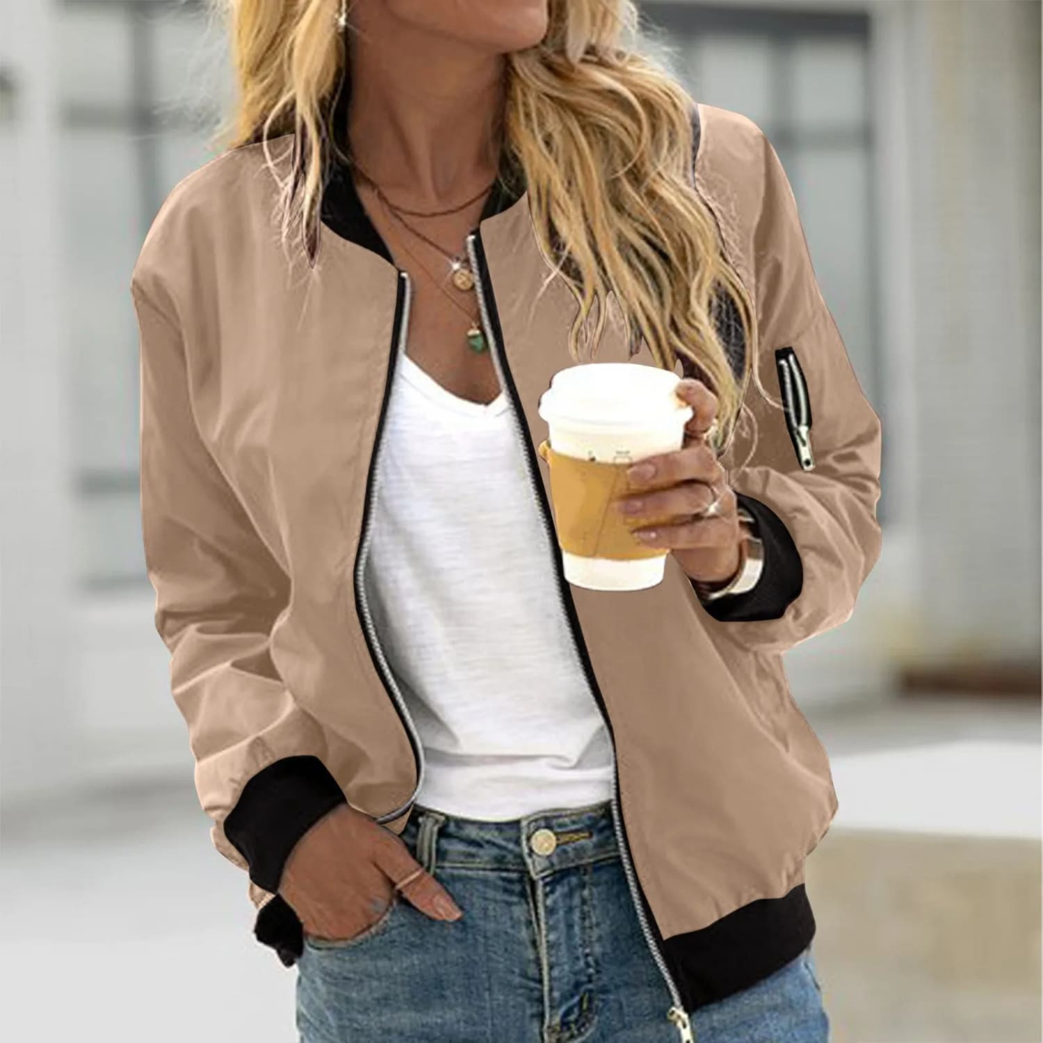 Women's Lightweight Zip Up Bomber Jacket | Penhallow_5