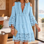 Women's Lace Cold Shoulder Mini Dress | Stanhope_5