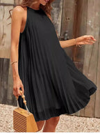 Women's Pleated Halter Neck Mini Dress | Fitzalan_6