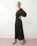 Women's Batwing Sleeve V-Neck Maxi Dress | Seren_14