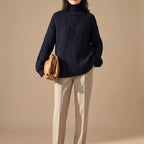 Women's Oversized Chunky Knit Turtleneck Sweater | Calverley_1
