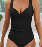Women's Twist Front Ruched One Piece Swimsuit | Sorrel_4