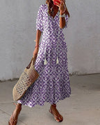 Women's Tiered Print Maxi Dress | Hartfield_3