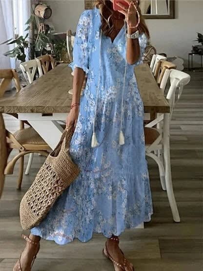 Women's Tiered Print Maxi Dress | Hartfield_5