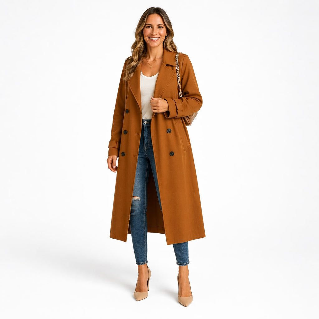 Women's Belted Long Trench Coat | Rosalind_2