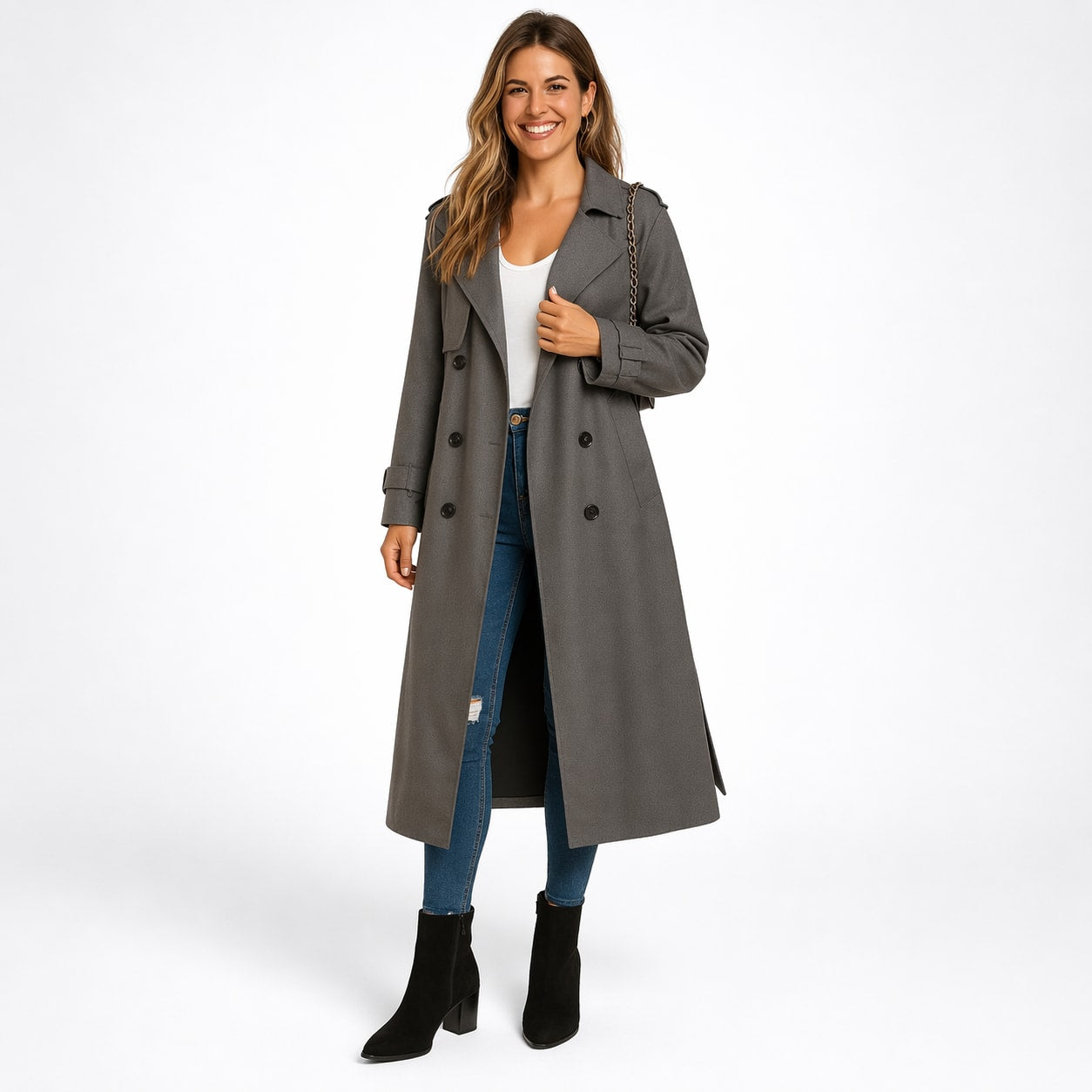 Women's Belted Long Trench Coat | Rosalind_3