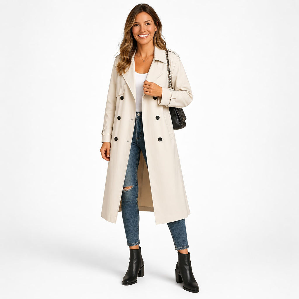 Women's Belted Long Trench Coat | Rosalind_5