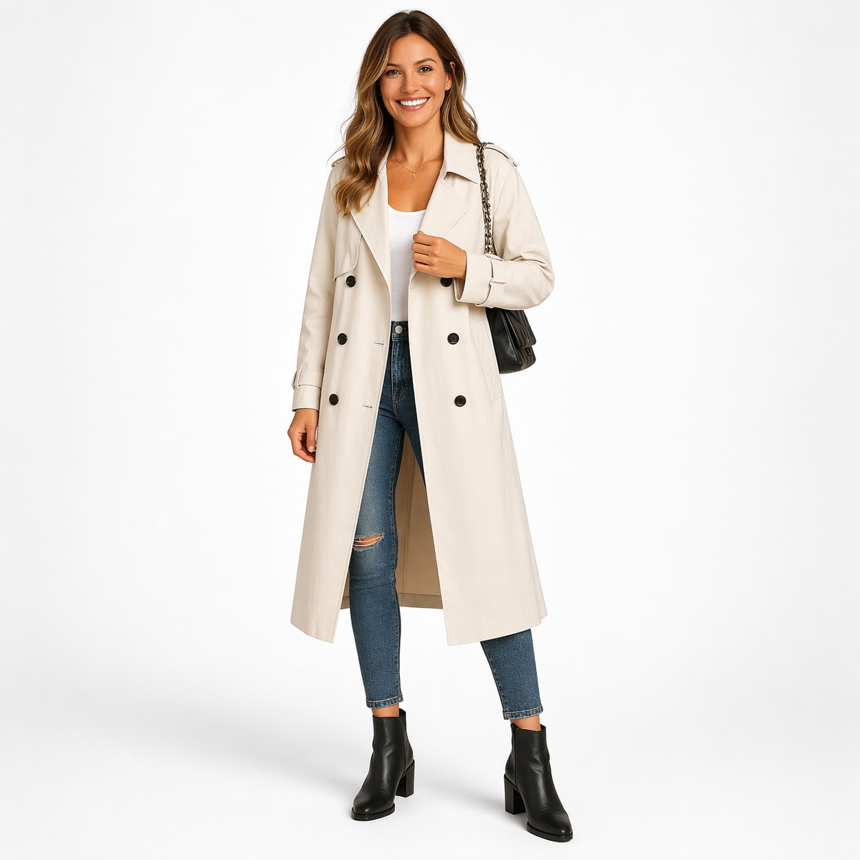 Women's Belted Long Trench Coat | Rosalind_5