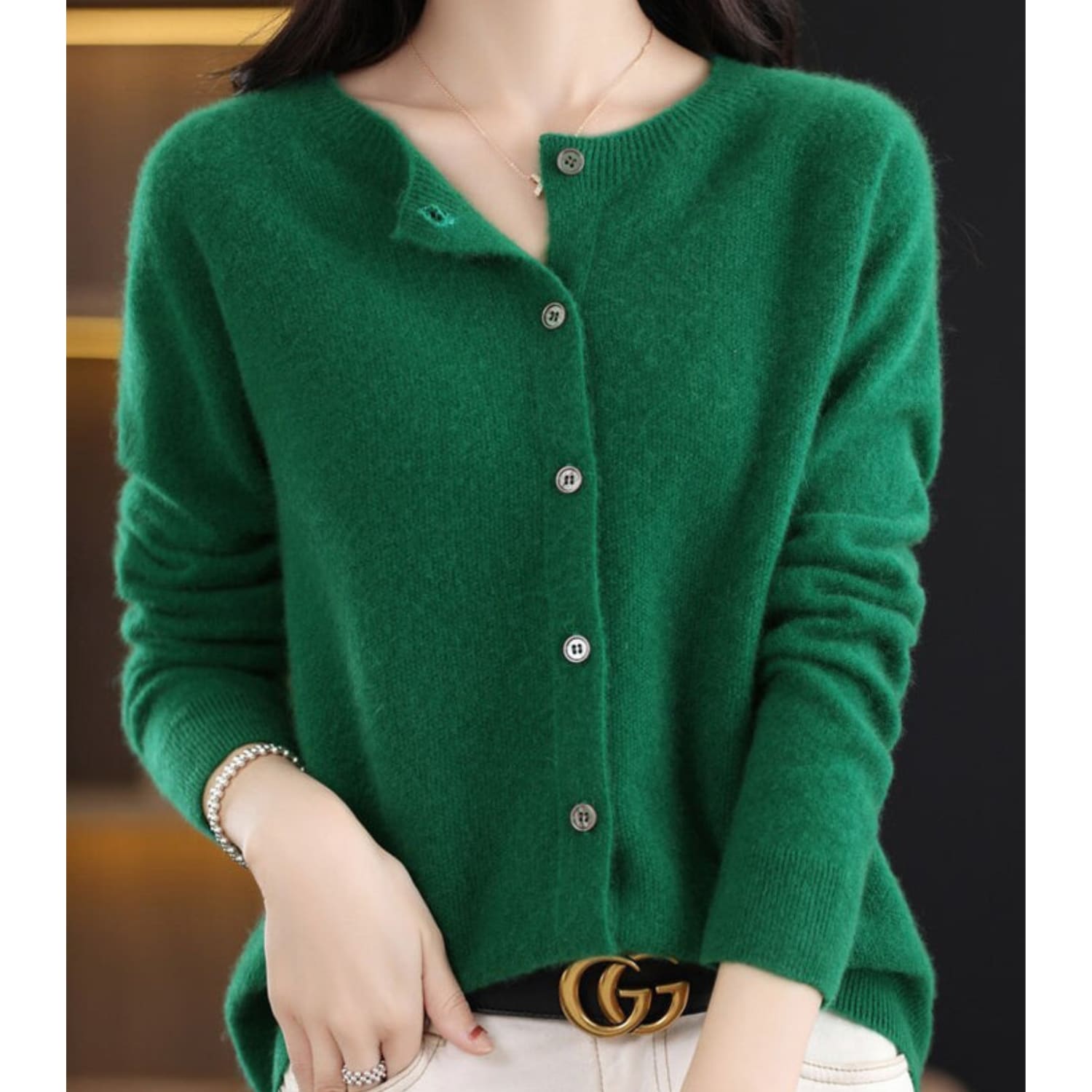 Women's Merino Wool Cashmere Cardigan | Bernadine_12
