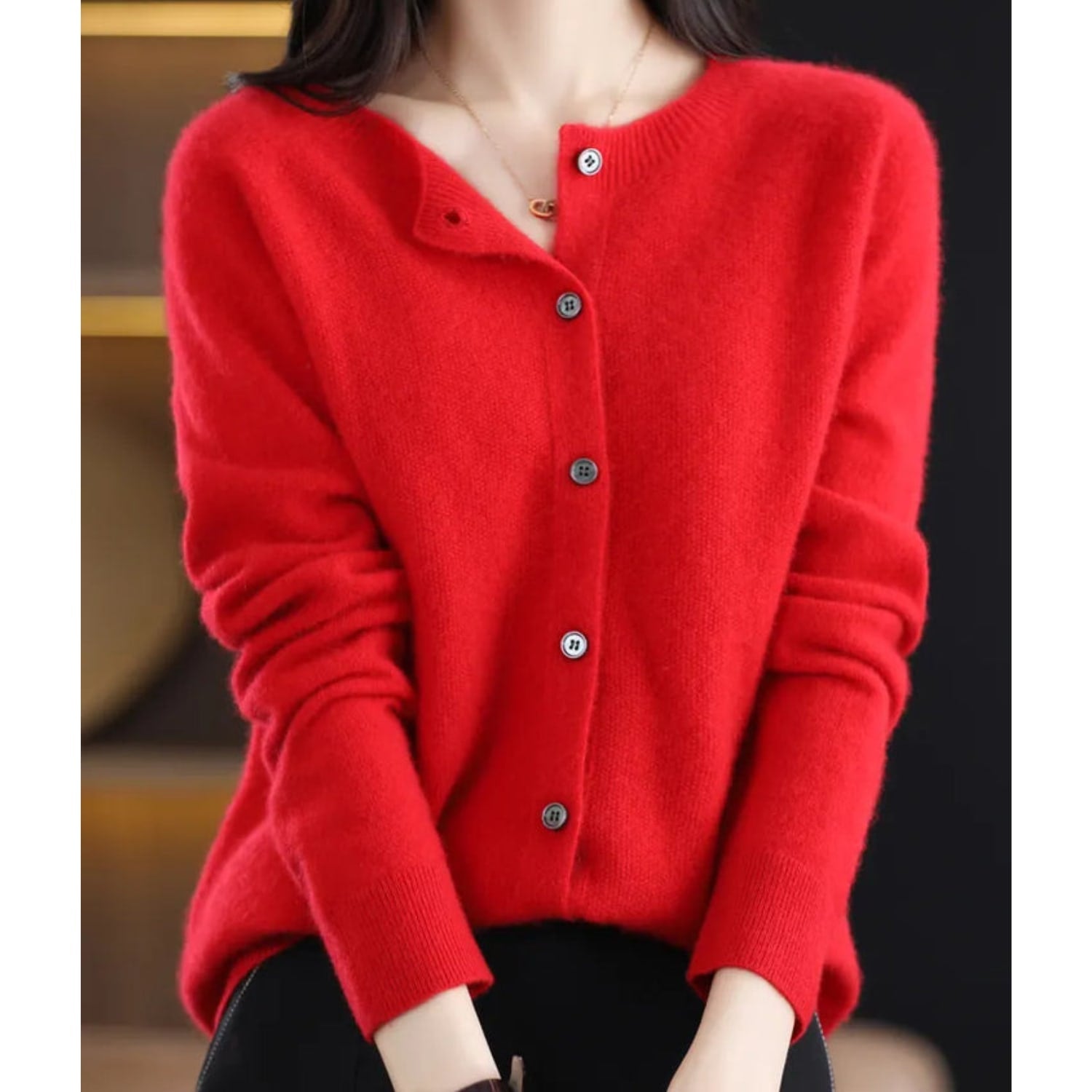 Women's Merino Wool Cashmere Cardigan | Bernadine_14