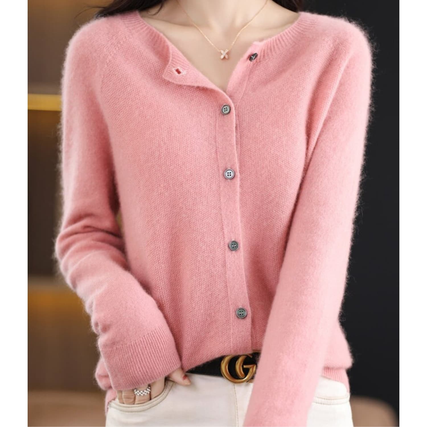 Women's Merino Wool Cashmere Cardigan | Bernadine_2