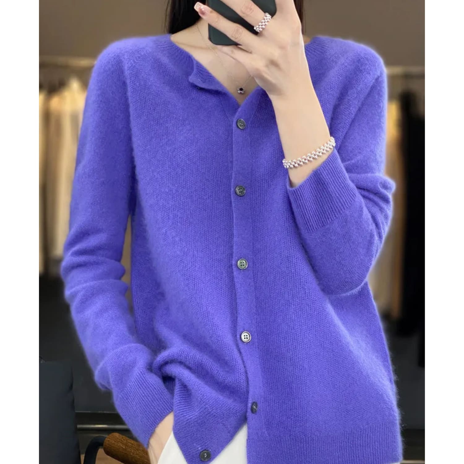 Women's Merino Wool Cashmere Cardigan | Bernadine_3