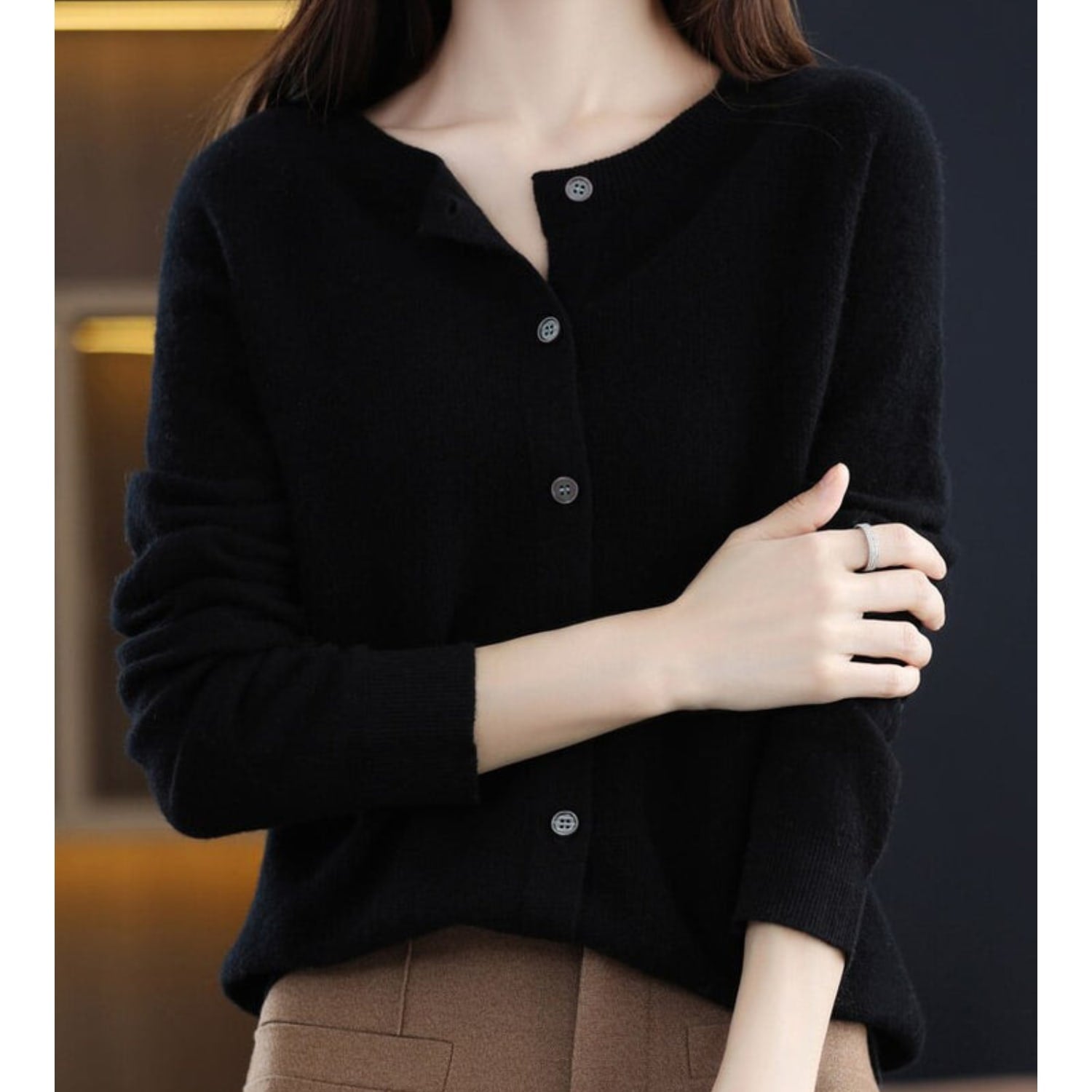 Women's Merino Wool Cashmere Cardigan | Bernadine_6