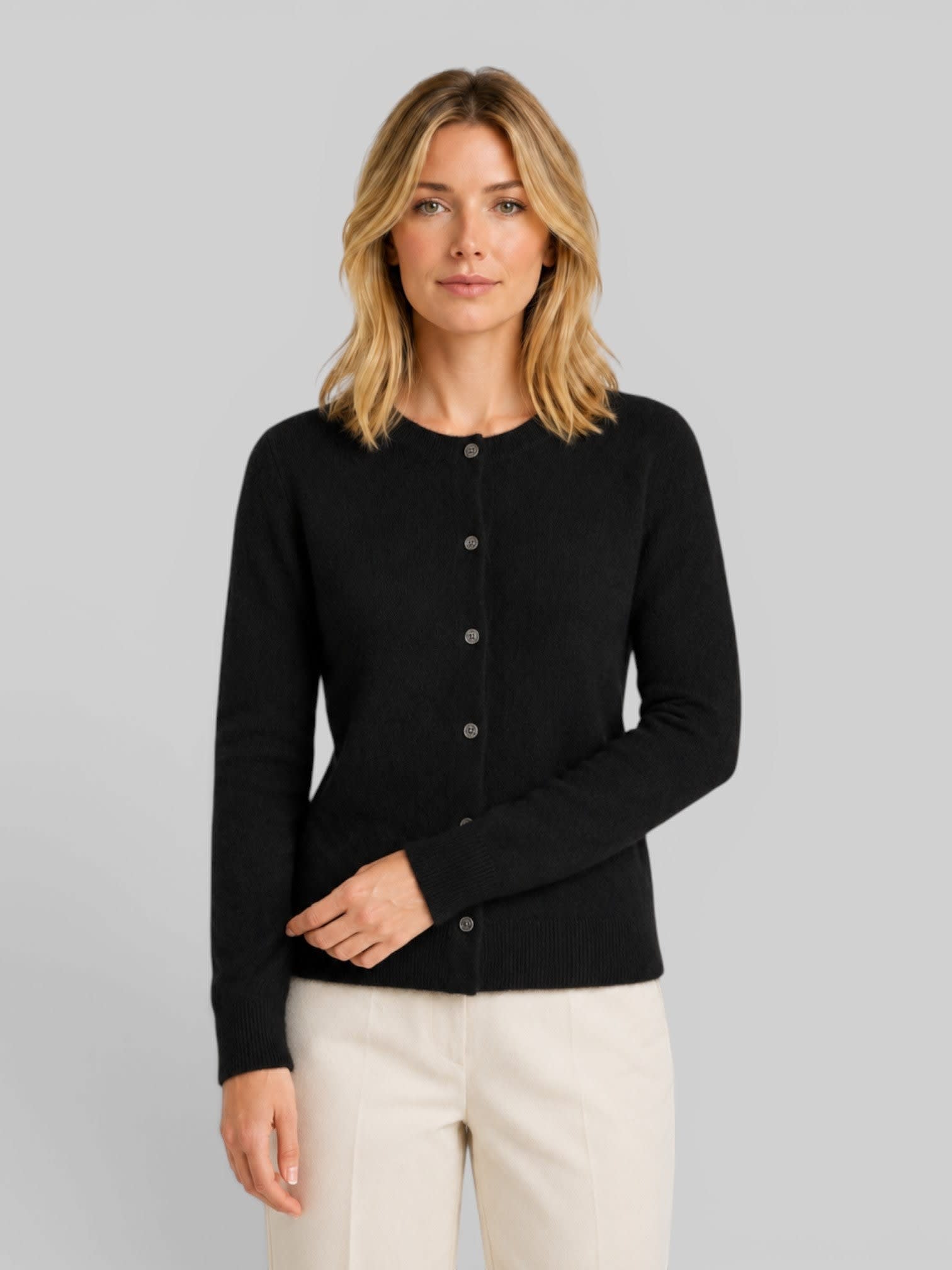 Women's Wool Knit Button Front Cardigan | Hadleigh_3