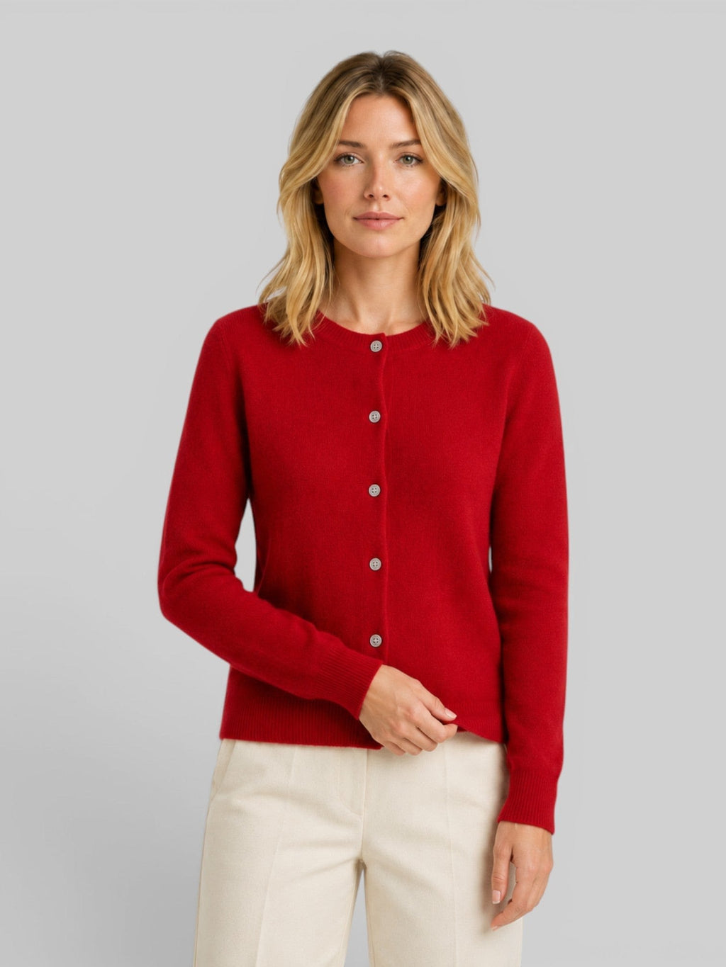 Women's Wool Knit Button Front Cardigan | Hadleigh_4