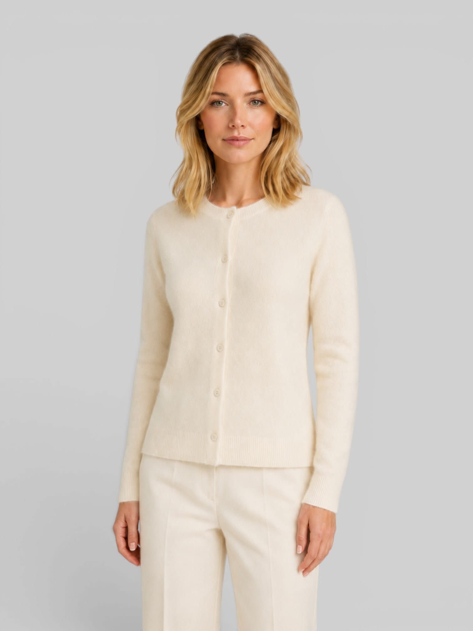 Women's Wool Knit Button Front Cardigan | Hadleigh_8