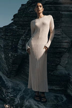 Women's Ribbed Knit Midi Dress | Millicent_3