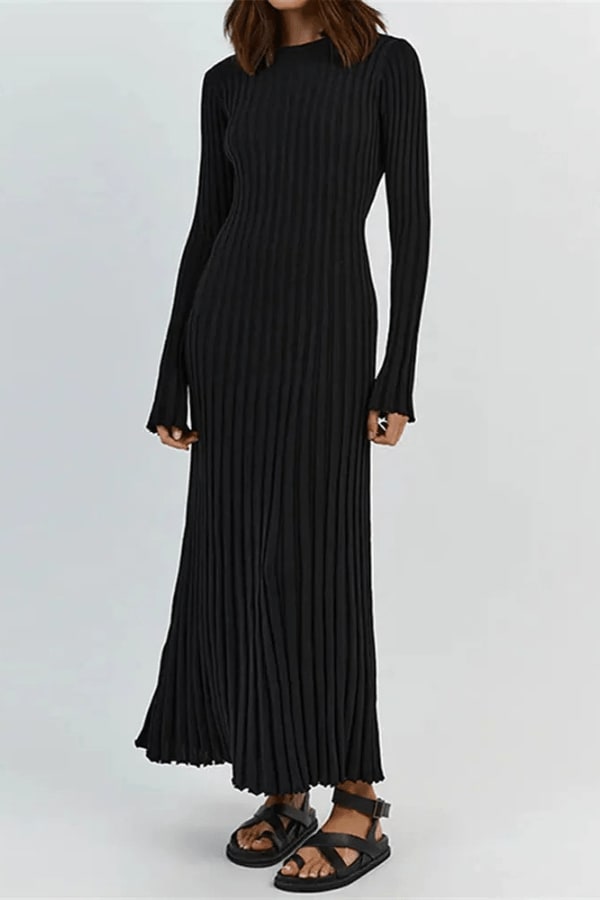Women's Ribbed Knit Midi Dress | Millicent_4