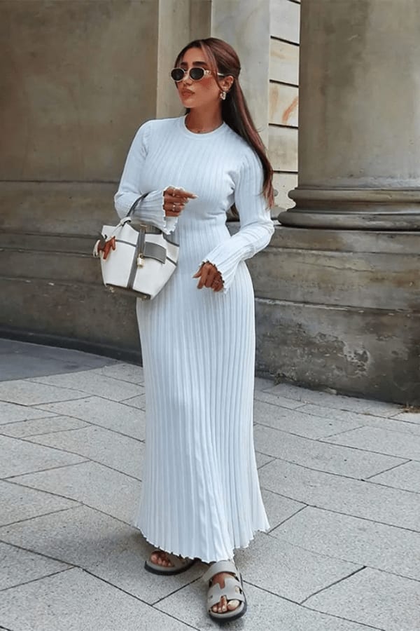 Women's Ribbed Knit Midi Dress | Millicent_6