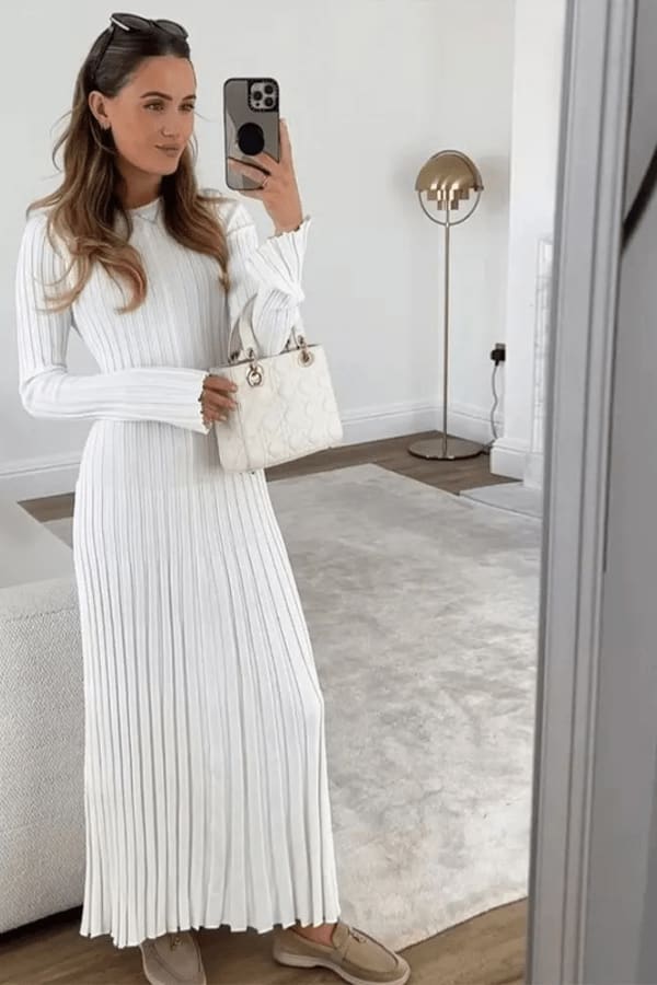Women's Ribbed Knit Midi Dress | Millicent_7