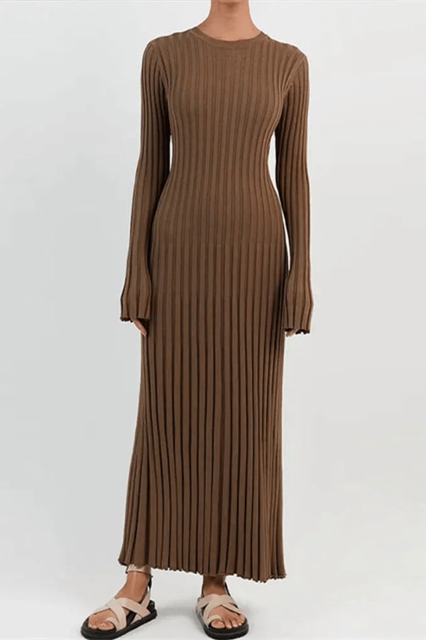 Women's Ribbed Knit Midi Dress | Millicent_9