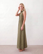 Women's Button Front Sleeveless Maxi Dress | Lavinia_10
