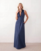 Women's Button Front Sleeveless Maxi Dress | Lavinia_13