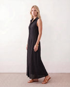 Women's Button Front Sleeveless Maxi Dress | Lavinia_18