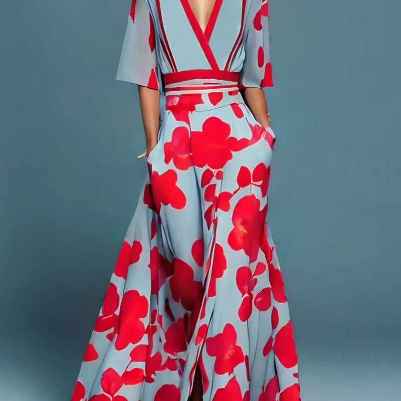 Women's Floral V-Neck Maxi Dress | Elmsworth_1