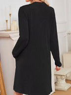 Women's Ribbed Knit Long Sleeve Dress | Guinevere_10