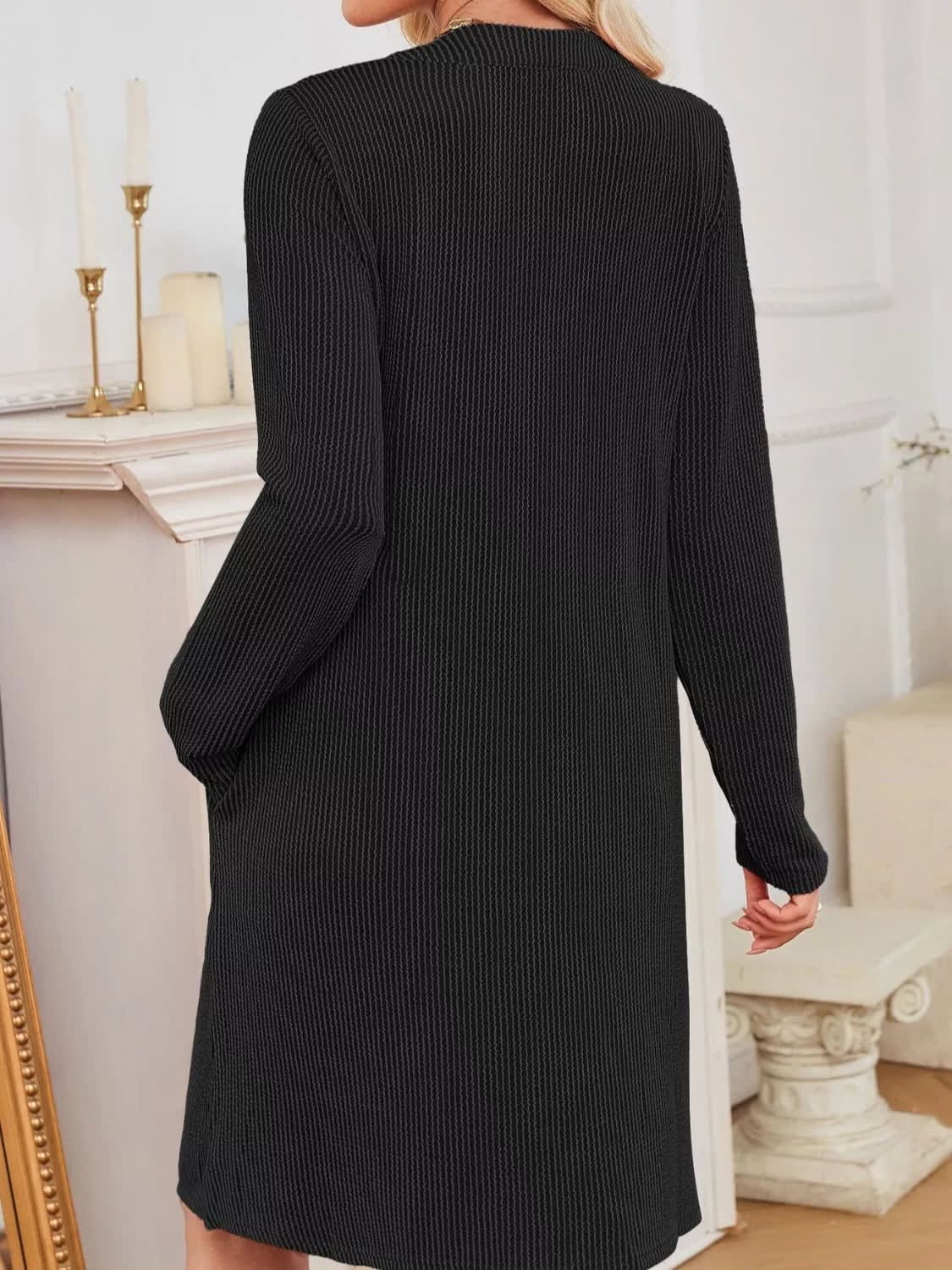 Women's Ribbed Knit Long Sleeve Dress | Guinevere_10