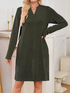 Women's Ribbed Knit Long Sleeve Dress | Guinevere_12
