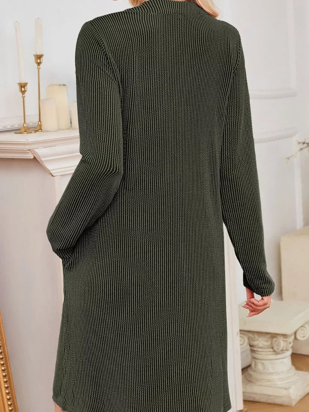 Women's Ribbed Knit Long Sleeve Dress | Guinevere_13