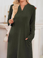 Women's Ribbed Knit Long Sleeve Dress | Guinevere_14