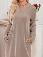 Women's Ribbed Knit Long Sleeve Dress | Guinevere_16