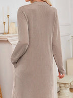 Women's Ribbed Knit Long Sleeve Dress | Guinevere_17