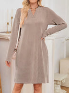 Women's Ribbed Knit Long Sleeve Dress | Guinevere_20