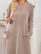 Women's Ribbed Knit Long Sleeve Dress | Guinevere_21