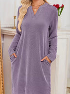 Women's Ribbed Knit Long Sleeve Dress | Guinevere_22