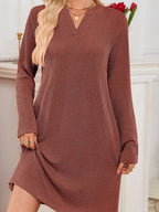 Women's Ribbed Knit Long Sleeve Dress | Guinevere_27