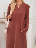 Women's Ribbed Knit Long Sleeve Dress | Guinevere_29
