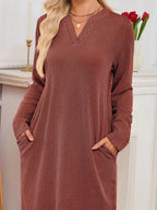 Women's Ribbed Knit Long Sleeve Dress | Guinevere_31